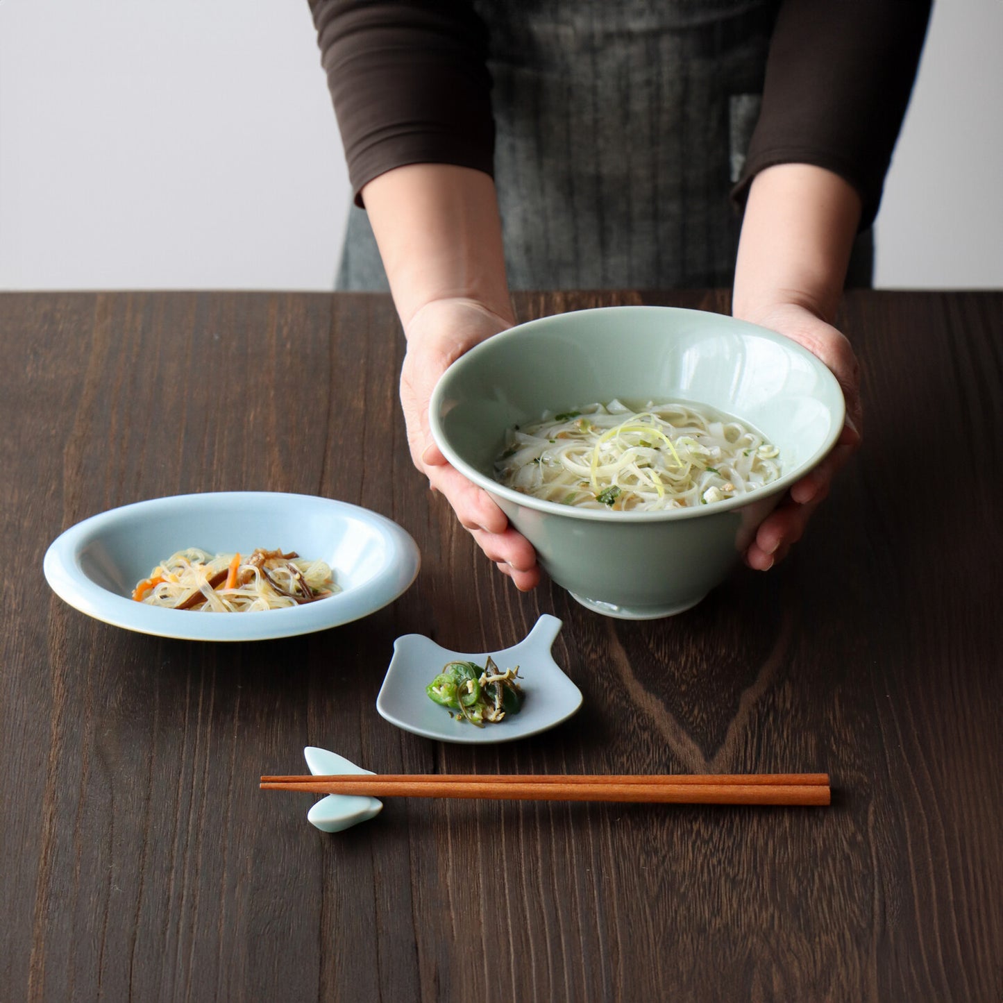 波佐見燒丼碗 ライトグレー