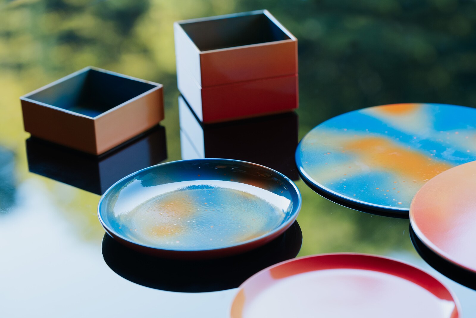 山中漆器 5.0丸皿 02 晚夏
