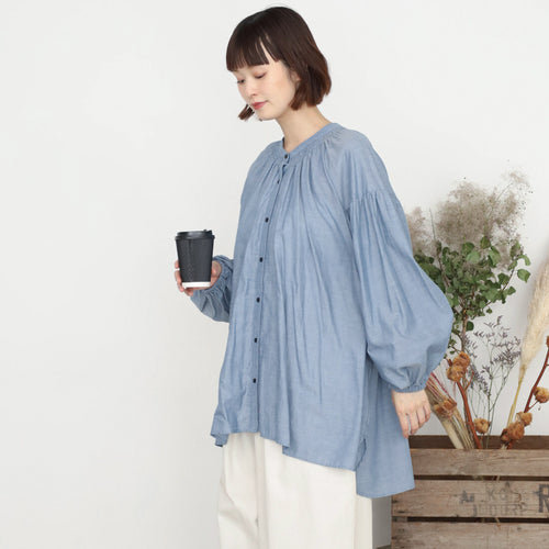 Chambray 棉質襯衫 淺藍