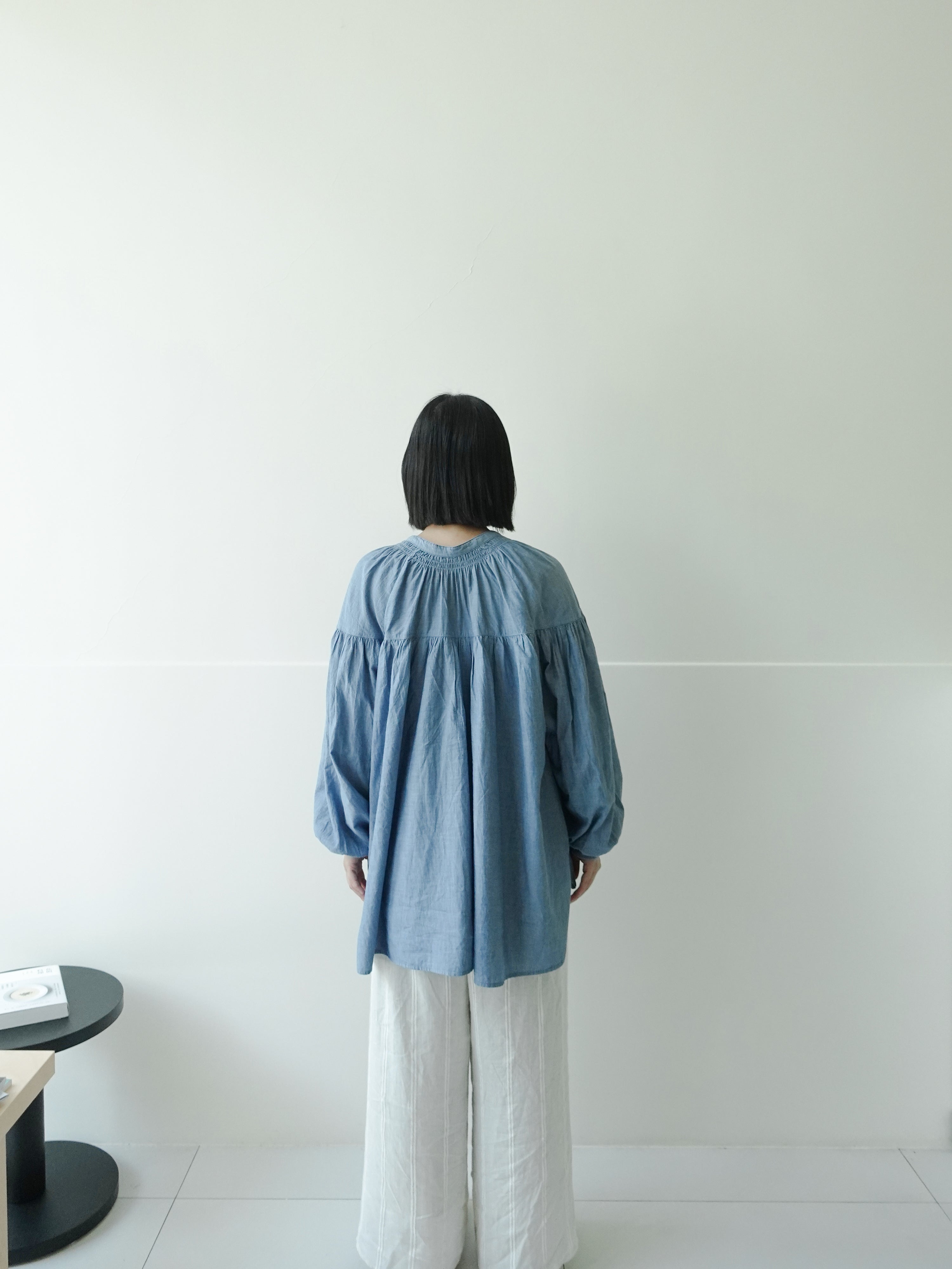 Chambray 棉質襯衫 淺藍
