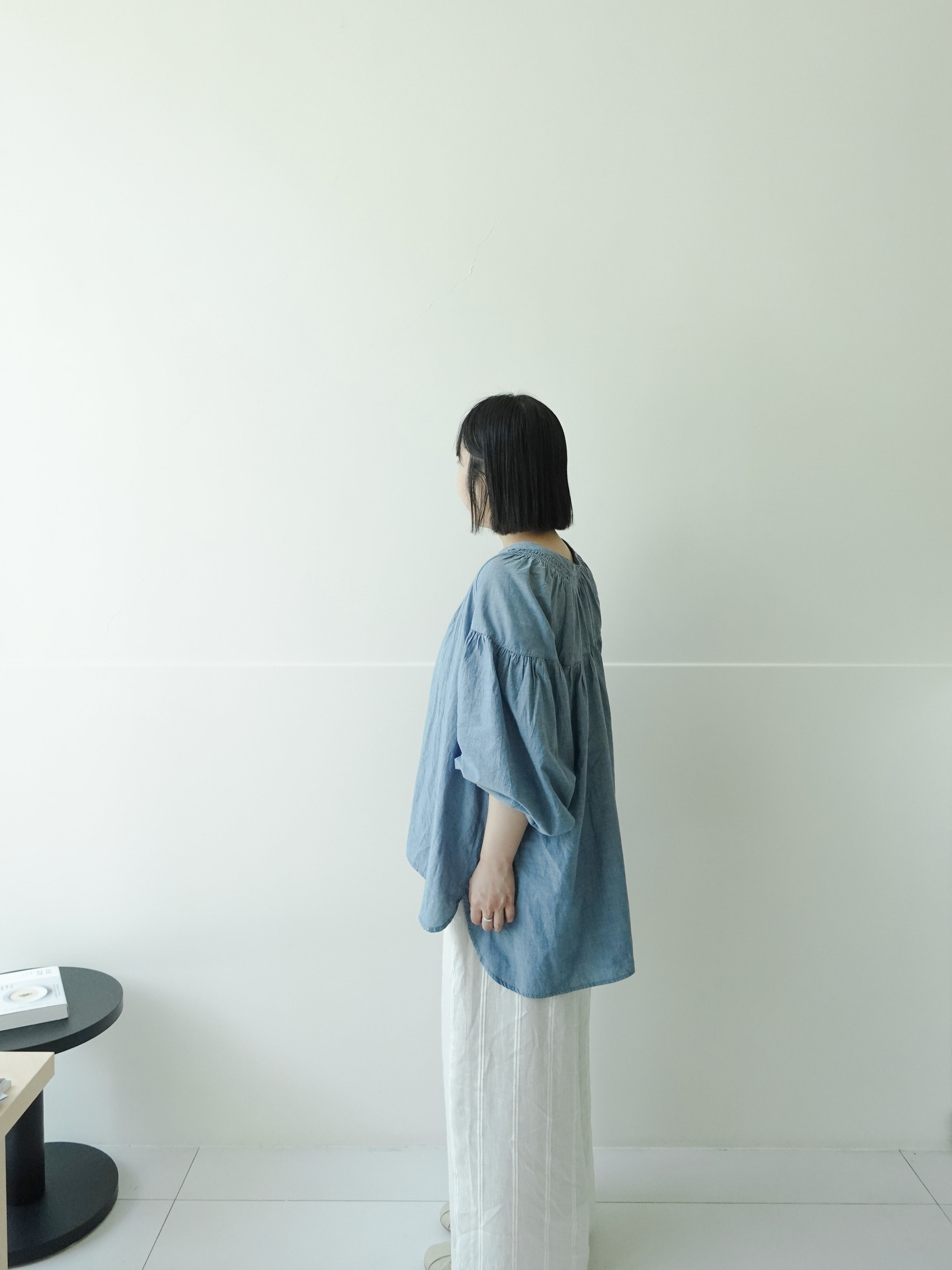 Chambray 棉質襯衫 淺藍