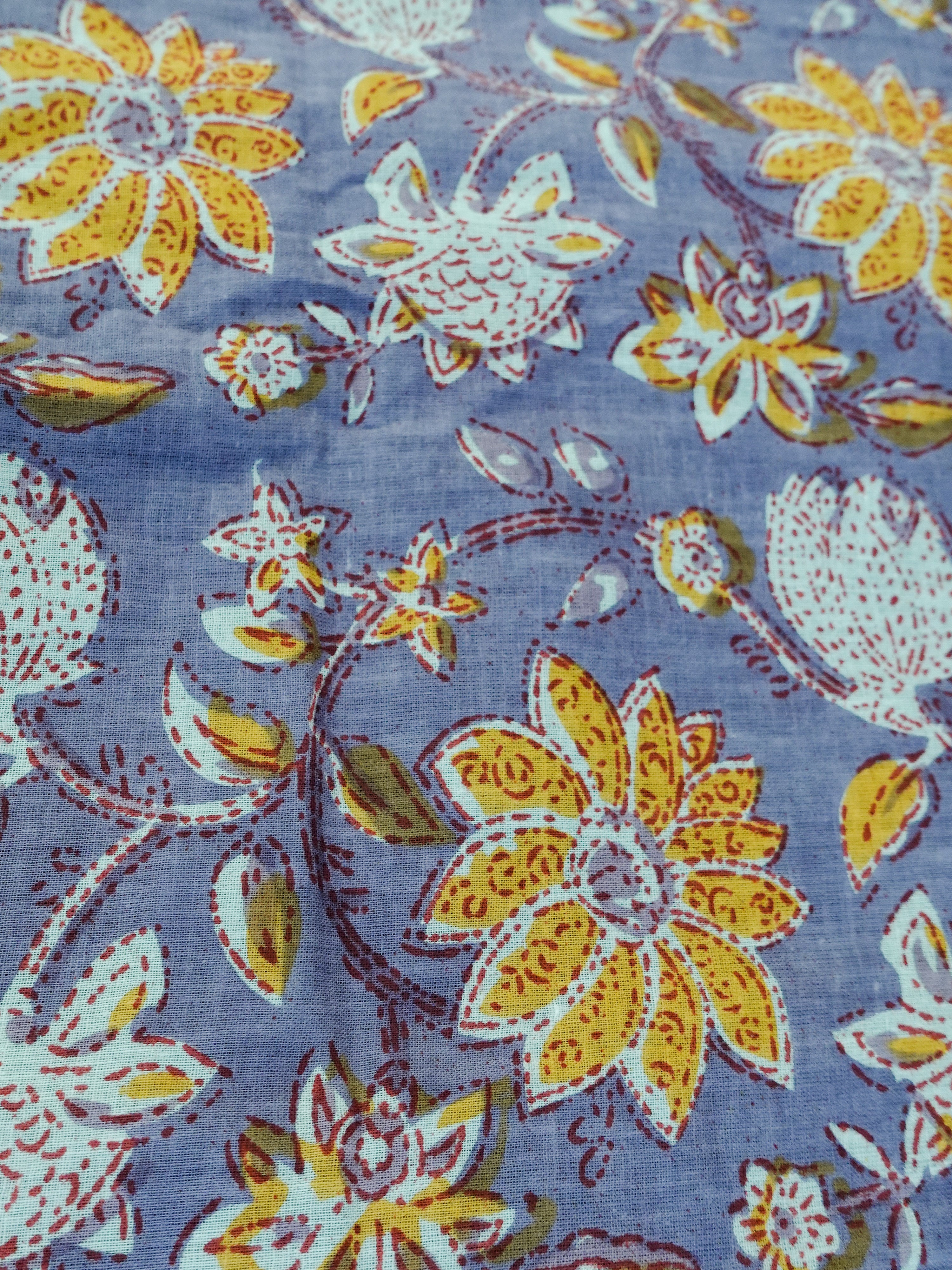 Block Print Marché Bag - purple