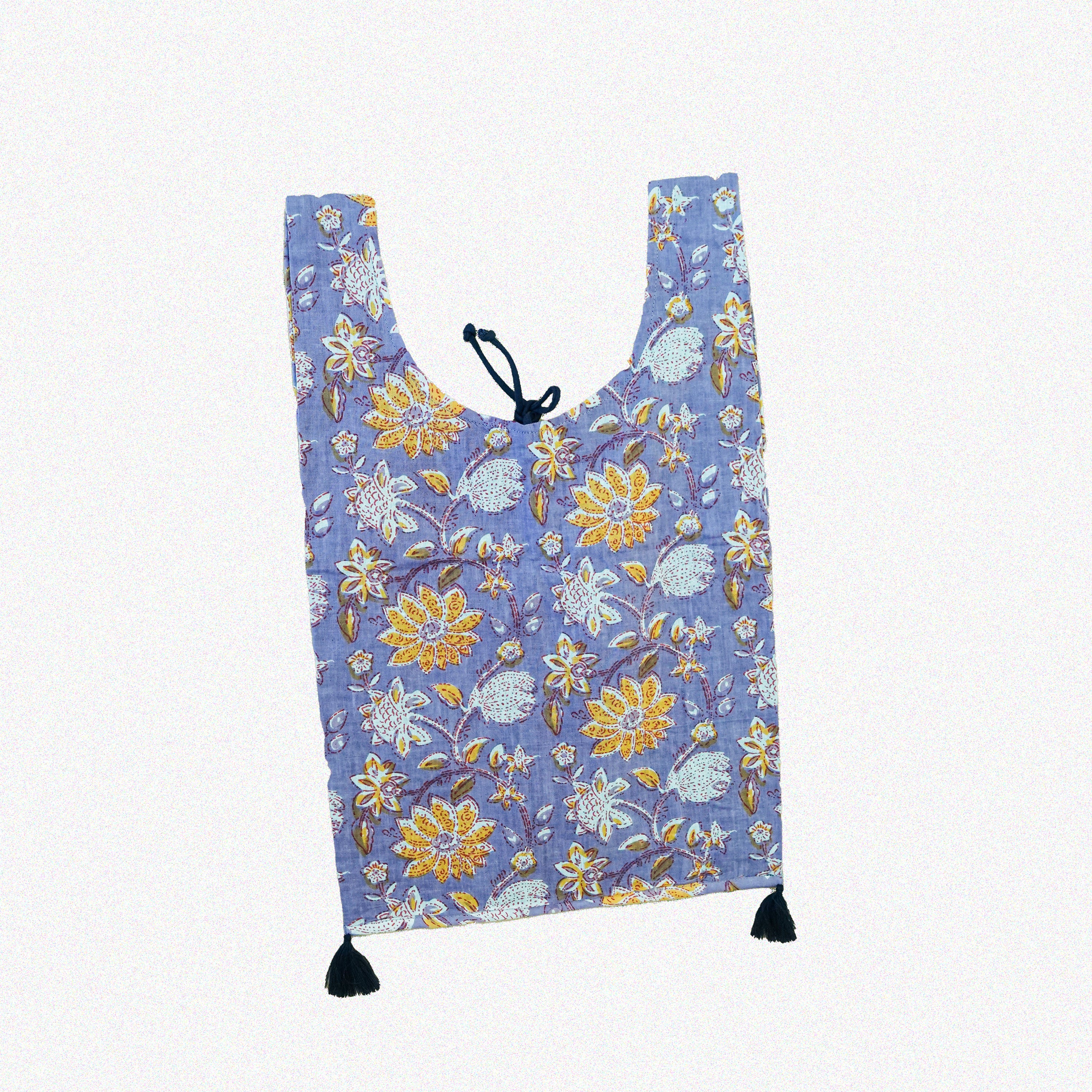 Block Print Marché Bag - purple