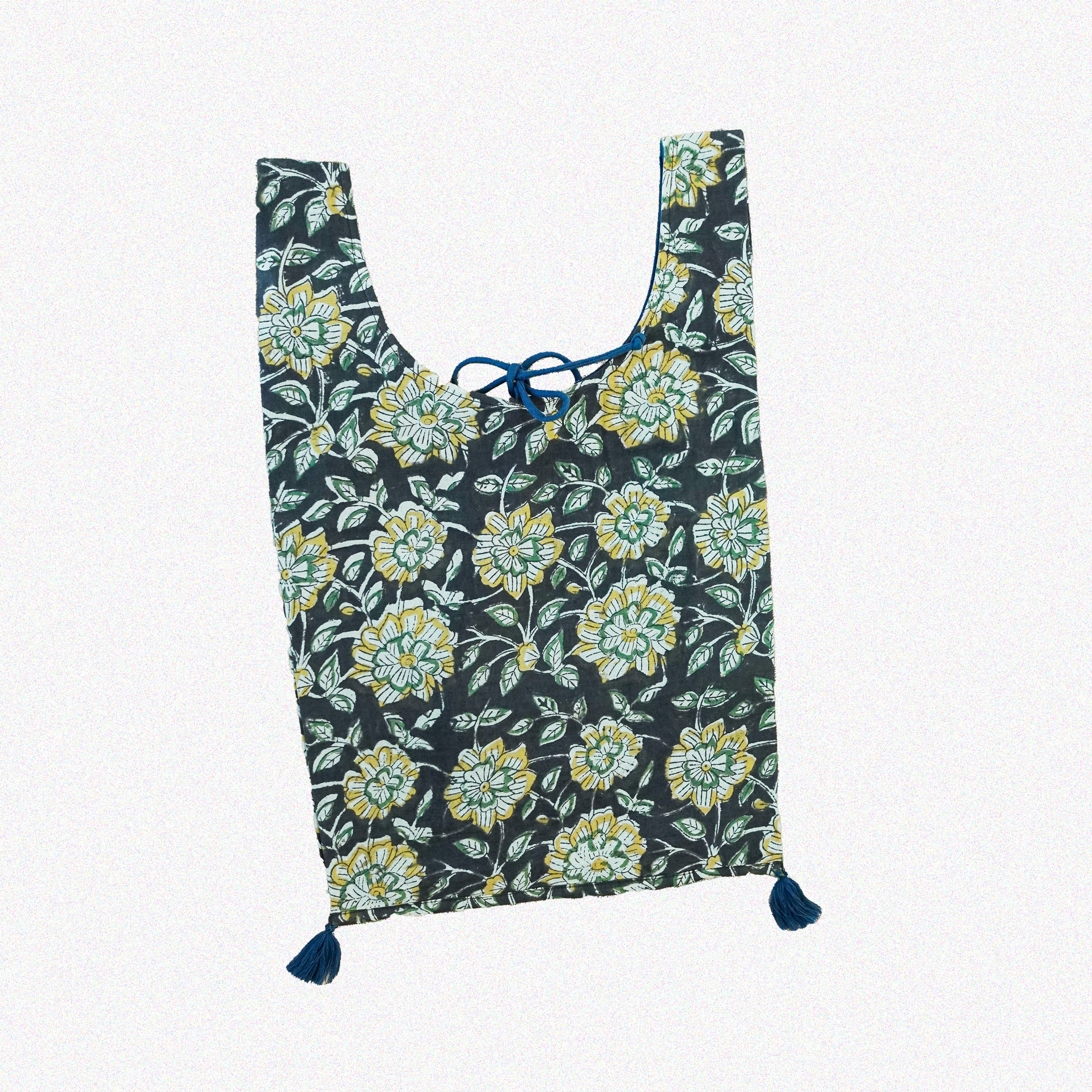 Block Print Marché Bag - black