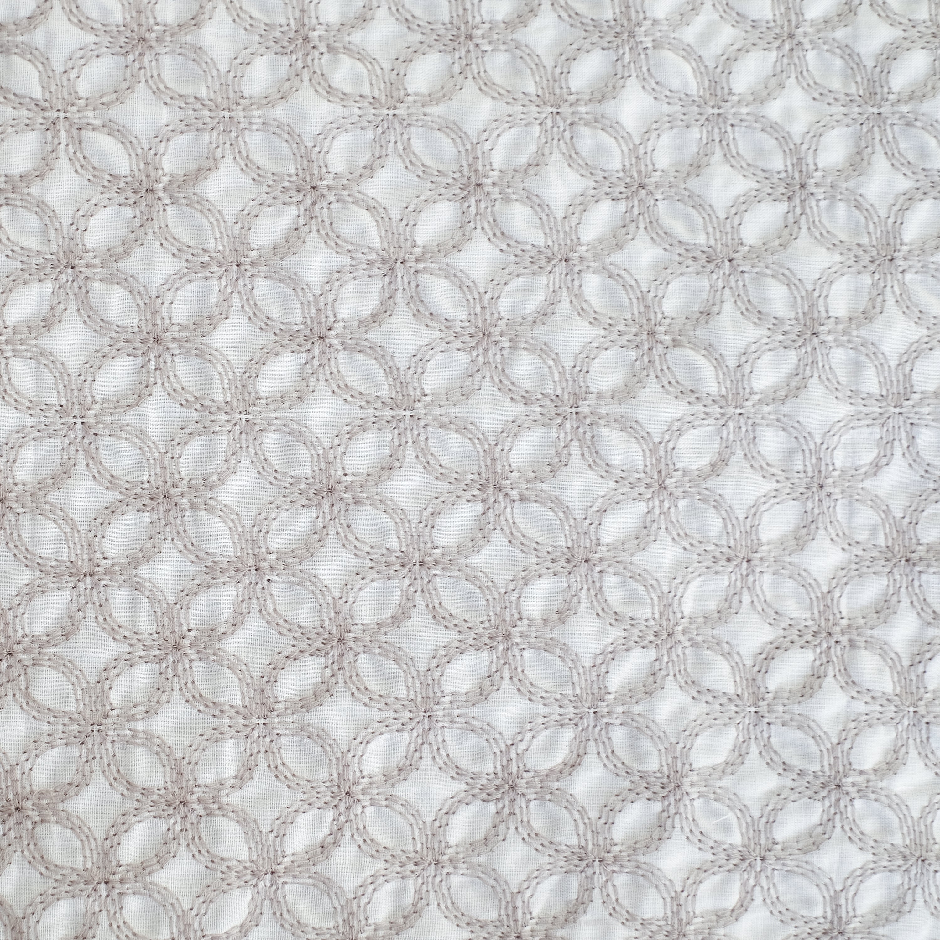 花朵刺繡餐墊 灰