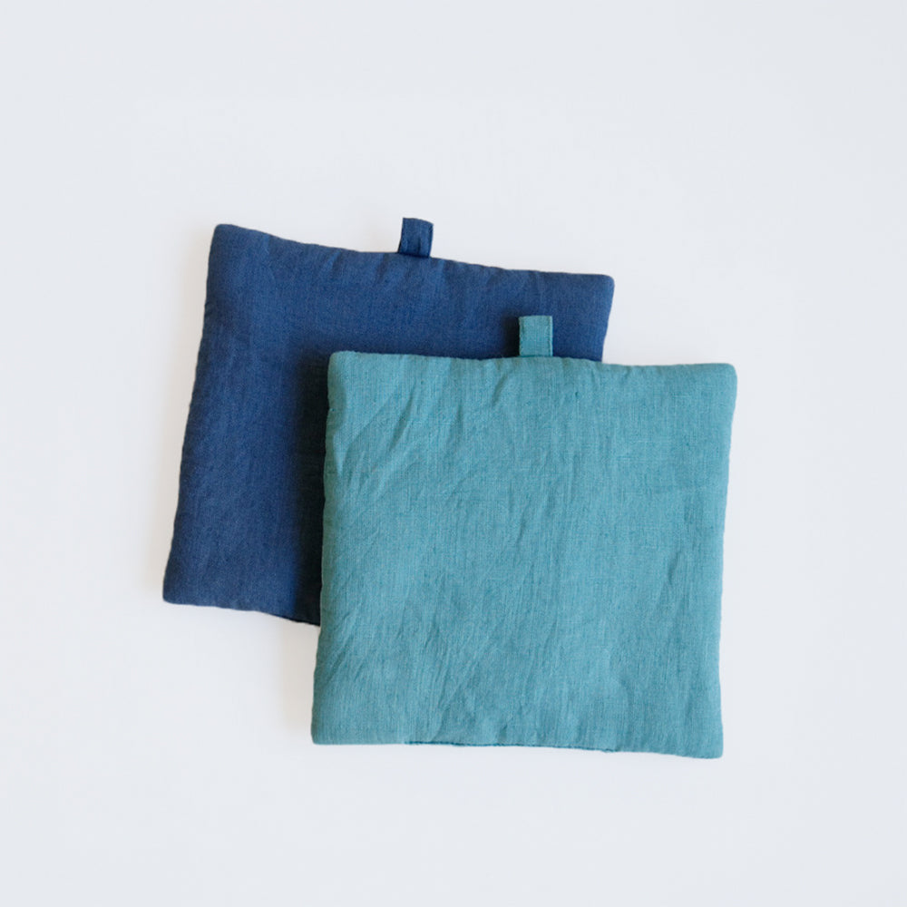 Liner Potholder 亞麻鍋墊 藍綠