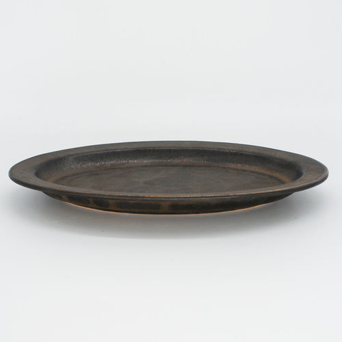 Ancient Pottery Oval Plate 古銅金 橢圓盤