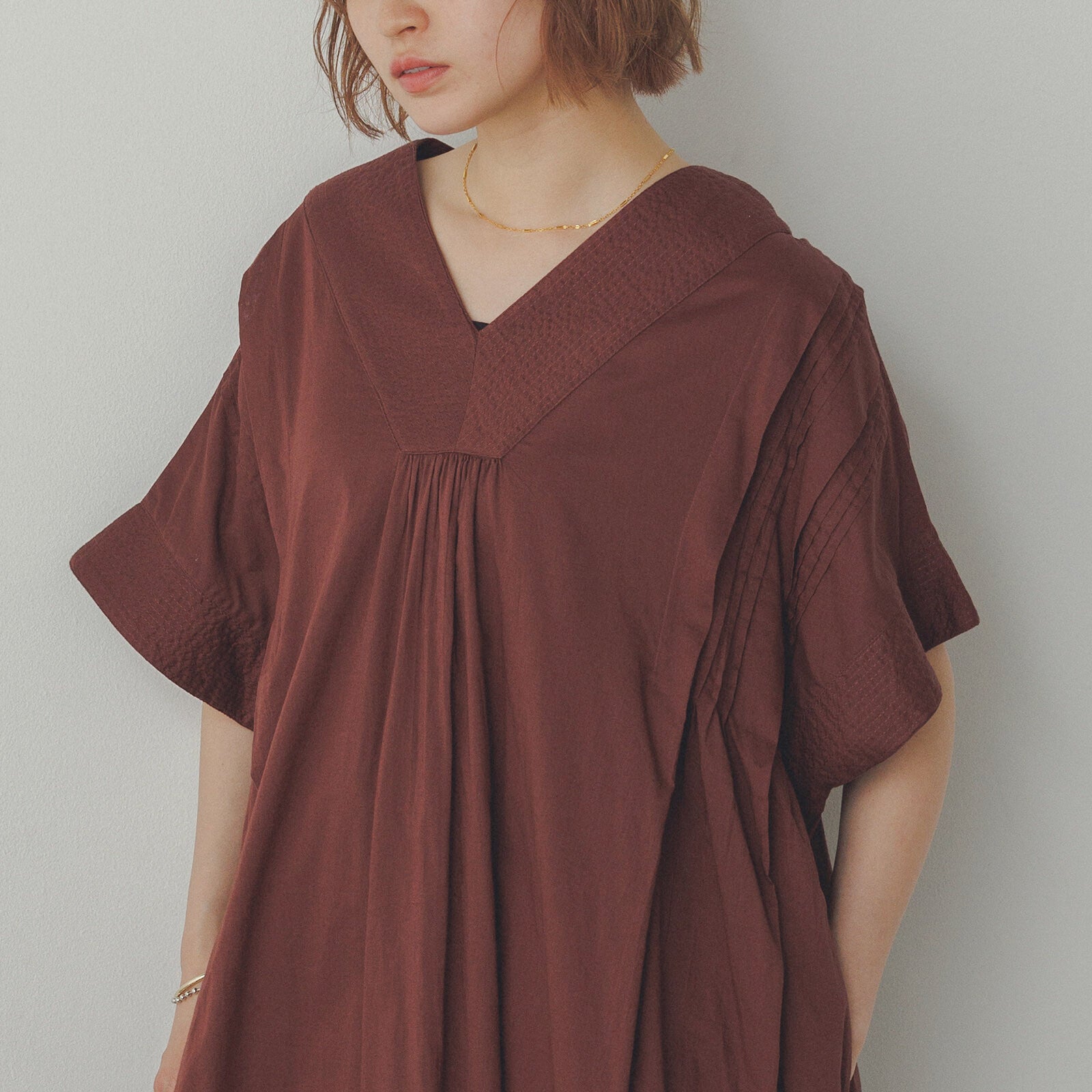 巴里紗洋裝 brown